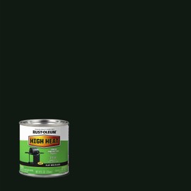 Rust-Oleum 7778730 High Heat Brush Protective Enamel Paint, Half Pint, Flat BBQ Black