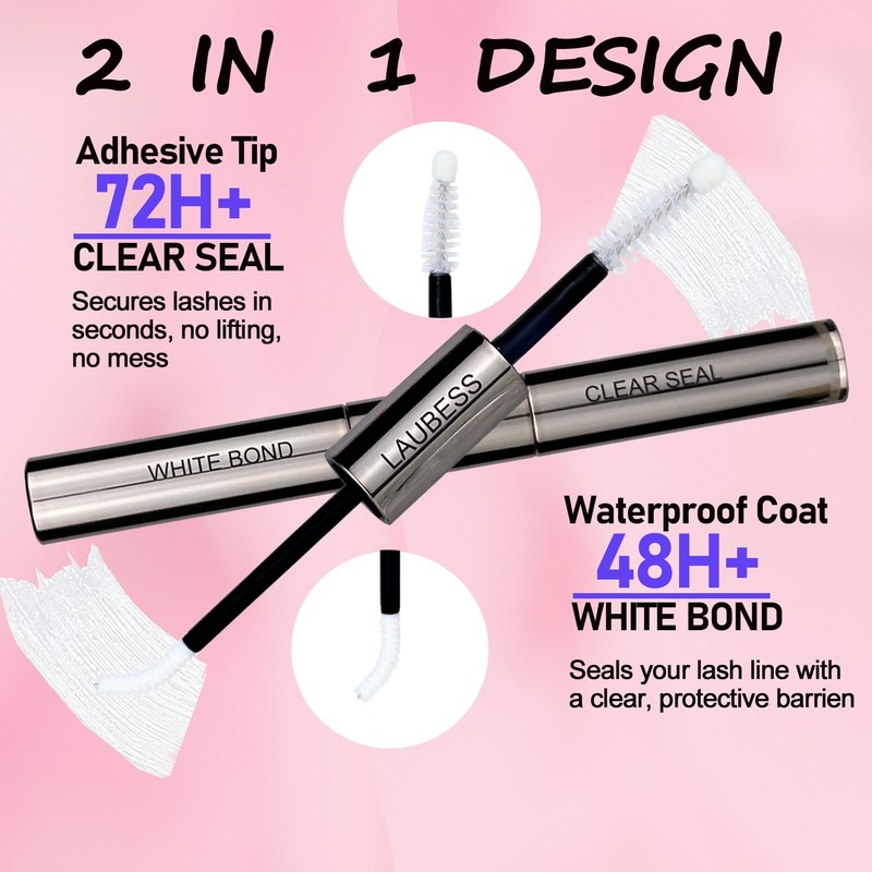 Lash Bond and Seal Lash Glue Waterproof LAUBESS 2-in-1 Cluster