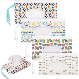 4pcs Estuche Portátil para Toallitas Húmedas, Dispensador de toallitas húmedas para bebés, contenedor de toallitas húmedas impermeable con cremallera sellada