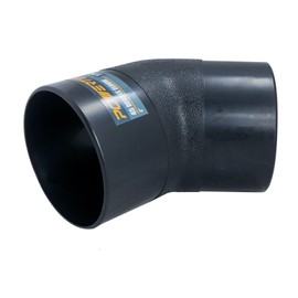 POWERTEC 70183 4” 45 Degree Elbow - ABS Plastic Right Angle Dust Collector Connector (Black)