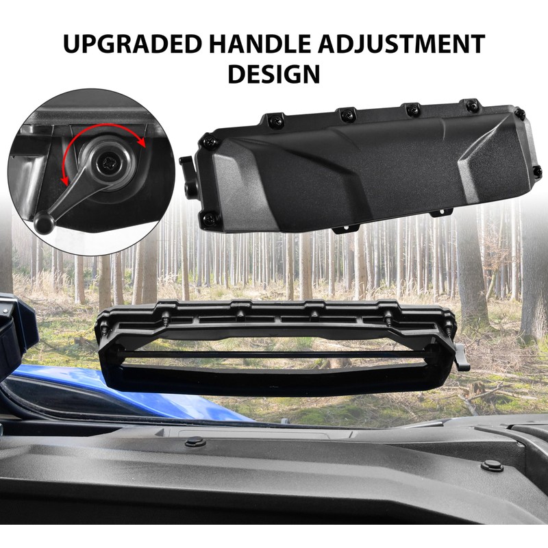 SAUTVS 2PCS UTV Windshield Vents Self Install Kit Windscreen Ventilation