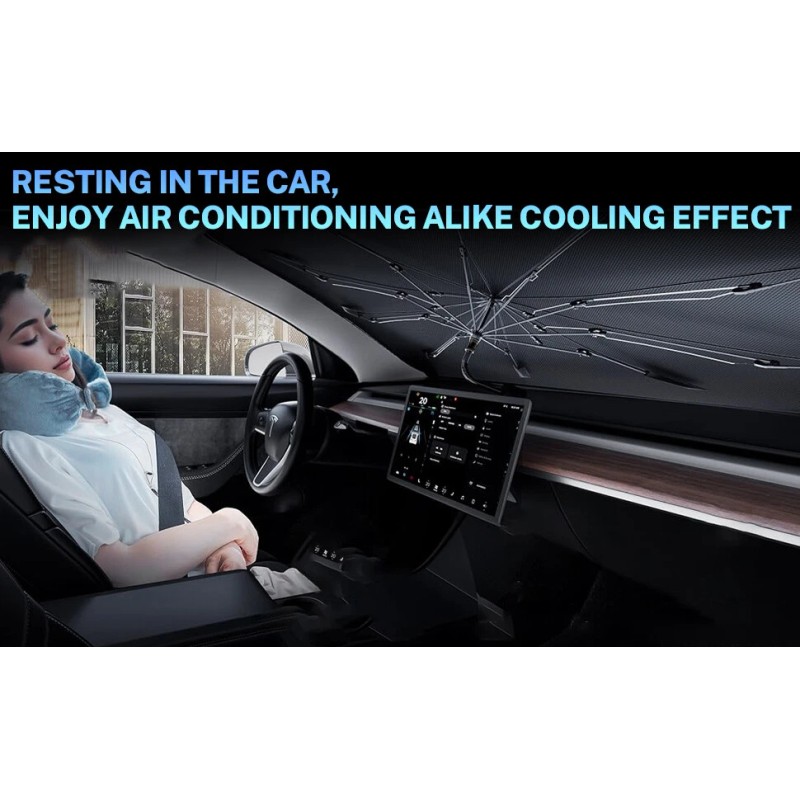 AUTOXBERT 3xWindshield Sun Shade Foldable Car Umbrella Front Side Window