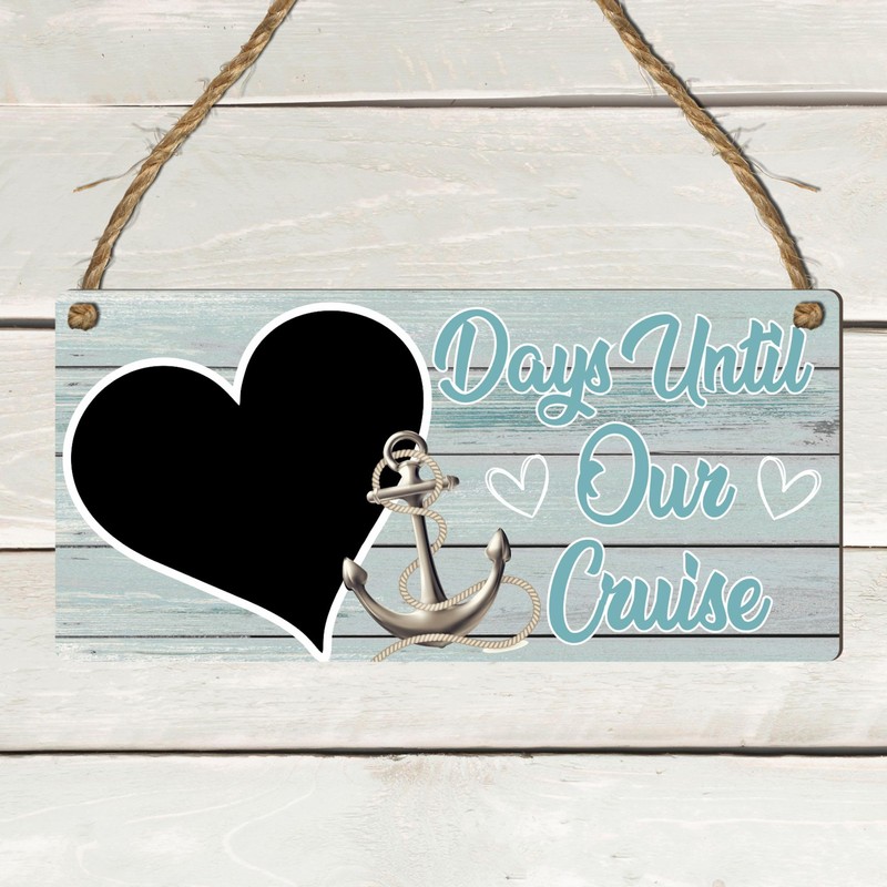 Days Until Our Cruise Countdown Sign - Fun & Stylish