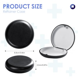 LTMMC Black Retainer Case, Portable Aligner Case, Magnetic Closure & Textured Liner for Retainer Box, Orthodontic Mouth Guard Case