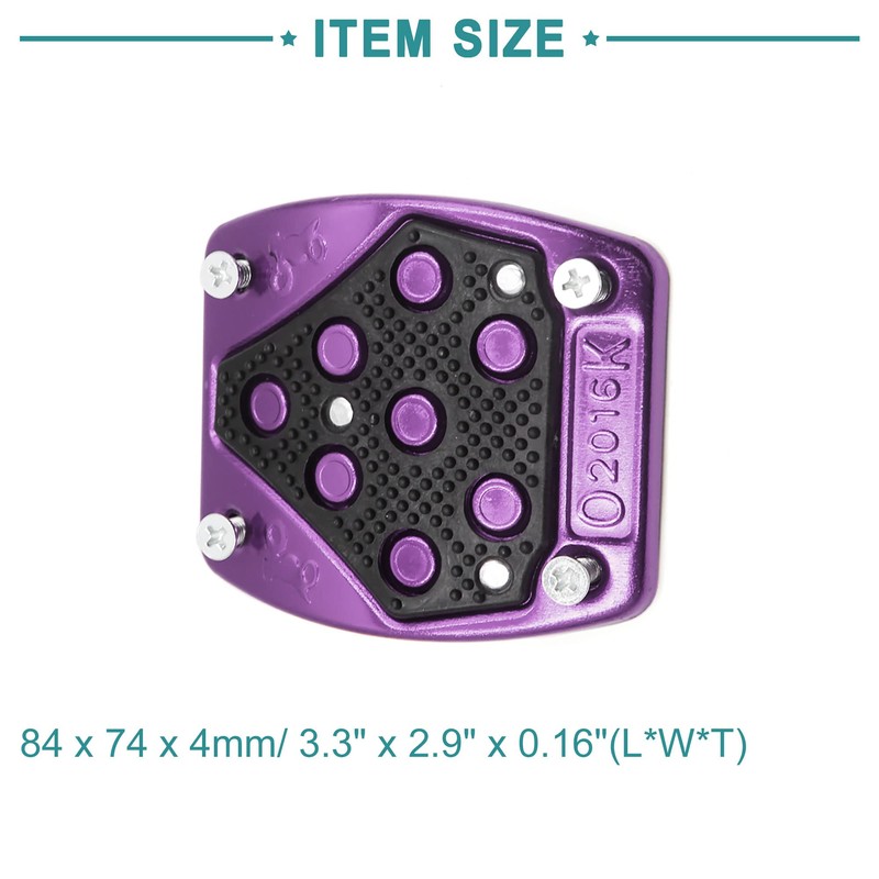 ACROPIX Motorcycle Aluminum Brake Pedal Pad Cover Black Purple 1pcs