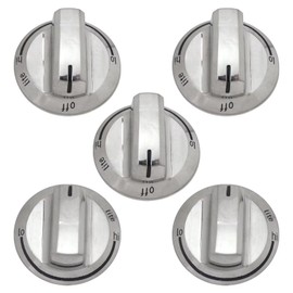 5-Pack A03546301/02/03 5304525746 5304504839 Gas Cooktop Knobs for Frigidaire Stove, for Frigidaire Burner Knob FFGC3026SSB FFGC3026SSC FFGC3026SSE FFGC3626SSE