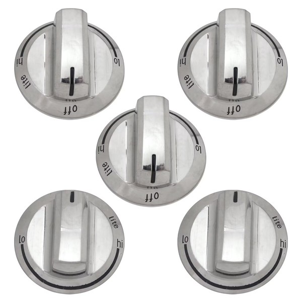 5-Pack A03546301/02/03 5304525746 5304504839 Gas Cooktop Knobs for Frigidaire Stove,