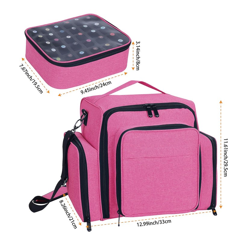 UOZL Nail Polish Organizer Case Holds 60 Bottles Portable Travel