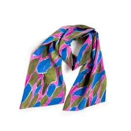 Marettra Maretra Pretty Trunk Wide Silk Tie Scarf