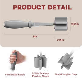 Meat Chopper, Hamburger Grinder, Premium Heat Resistant Smasher for Ground Beef, Burger Grinder Nylon Potato Mix Tool-Grey