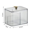 WIWIUXY Qtips Holder Bathroom Container,3-Section Cotton Ball/Swabs Dispenser,3 Grids Apothecary