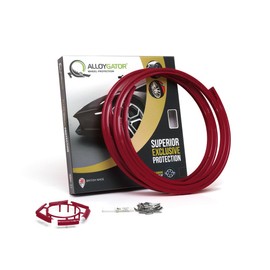 AlloyGator Dark Red Rim Protector for Car Wheels (Fits 12-24" Wheel Diameter) - Pack of 4 Premium Alloy Wheel Protector to Avoid Scratches & Scuffs - Adhesive Free Curb Rash Rim Protectors