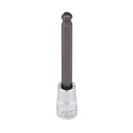 JET 677276-3/8 Drive, 6mm, Long Ball Nose Hex Bit, 4' Length, Metric Chrome Socket