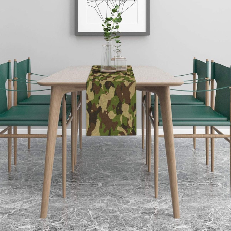 Sunwer Army Camouflage Table Runner Camo Themed Birthday Party Decoration