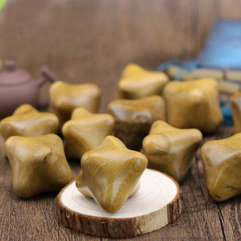 Artibetter 2pcs Hexagon Shape Trigger Sandalwood Massage Tool Trigger Point