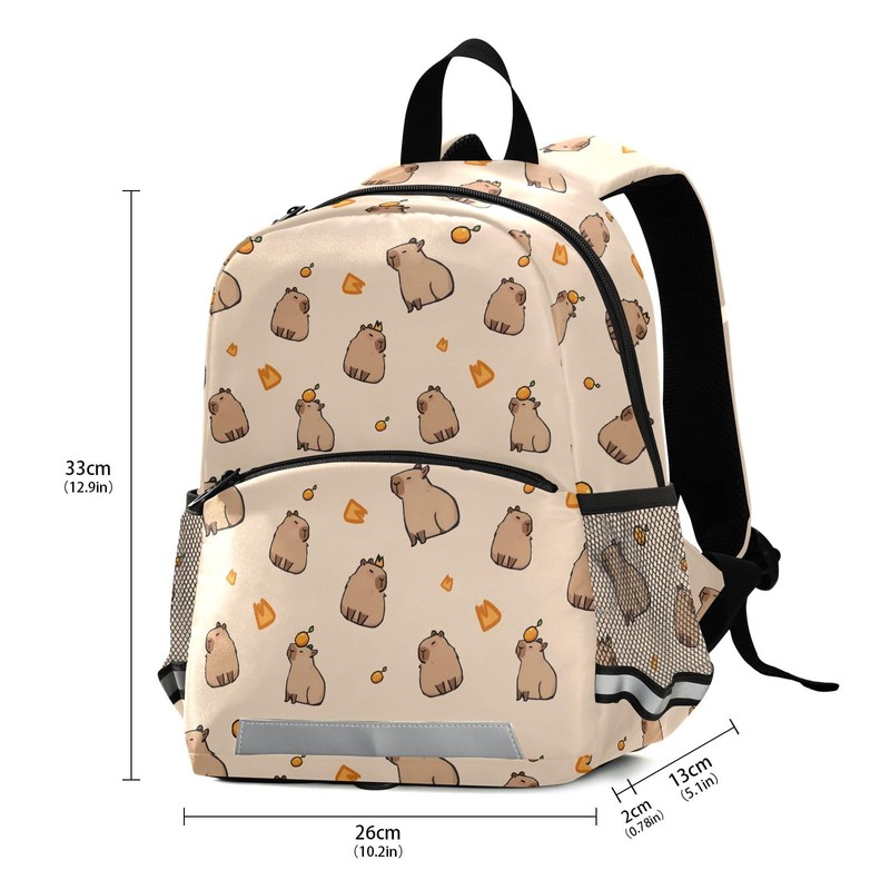 KUEJOP Toddler Backpack Kids Daypack, Lovely Simple Capybara Kindergartens Bookbag