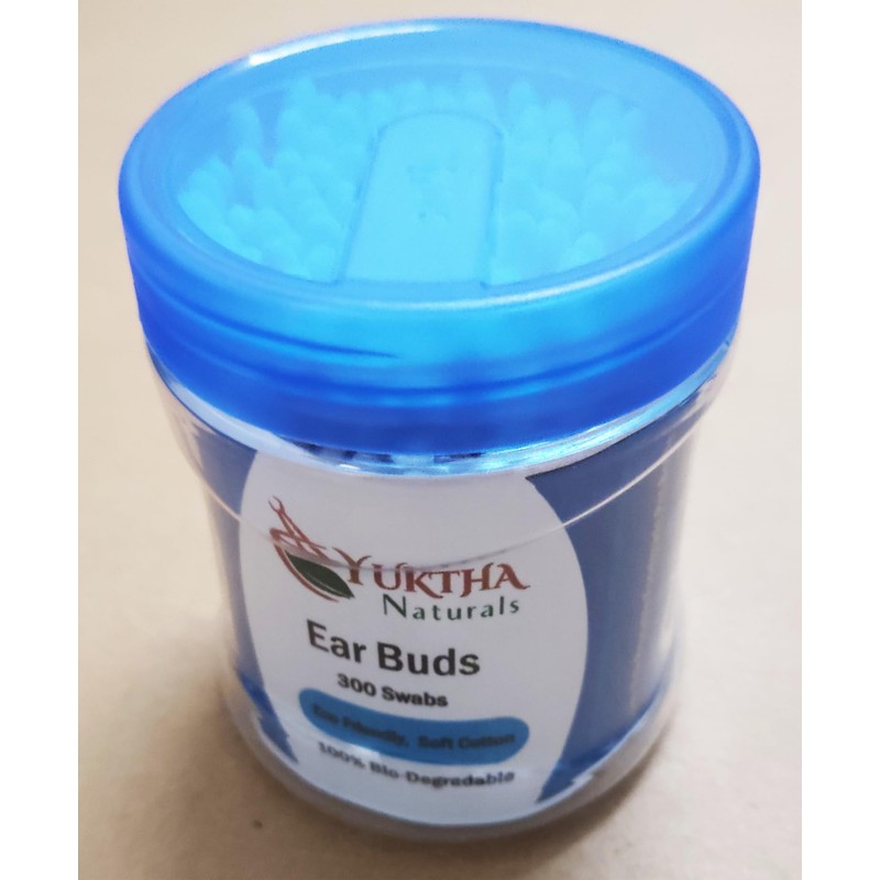 Yuktha Ear Buds - 100% Biodegradable Wooden Sticks with Cotton
