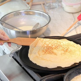 Handmade Crepe Pancakes Dragonfly Crepe Spreader Maker DIY Kitchen Tools Hot Plate for Wood Crepe (M)