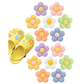 AORHOFJ Shoe Charms, Flower Shoe Charms, Flower Shoe Charms, Shoe Charms, Flower Pendant for Cute Shoes, Accessories for Girls, Boys and Adults, Pack of 14