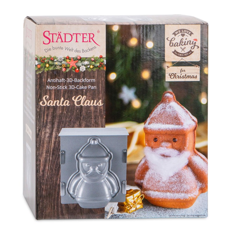Städter 661813 Santa Claus 3D Baking Tin Metal 19 x