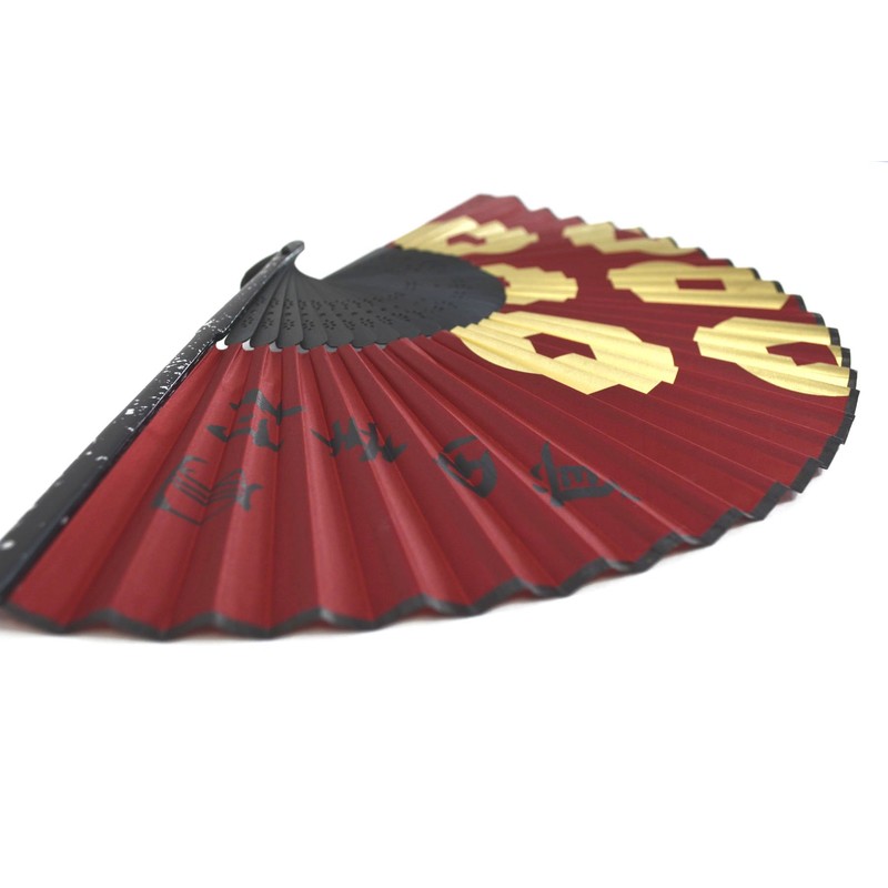 Luxury Silk Hand Fan "真田 幸村" Bright Red and 真田
