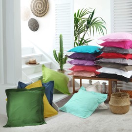 Douceur d'interieur Pillow CASE Flat Flounce 63/63 UNI Blanche +Bourdon Stitch 57 Yarns