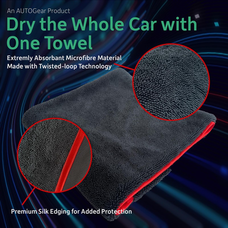 AutoGear NEW IMPROVED Car Drying Towel Extra Large 80x80cm is