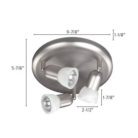 CANARM LTD. ICW356A03BPT10 James 3 Bulb Ceiling/Wall Light, Brushed Pewter