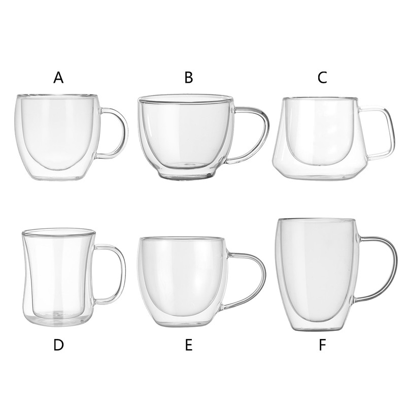 2Pcs Glass Water Mug Multipurpose Large Capacity Safe Transparent Drink