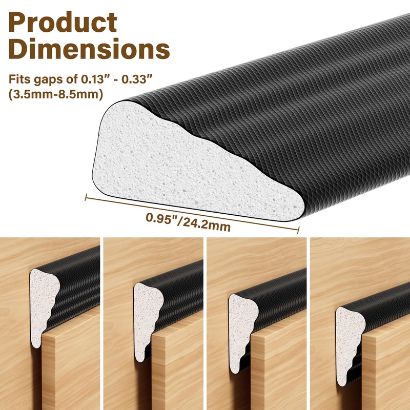 GCJUYA 196” Wedge-Shape Foam Window Weather Stripping Door Seal Strip
