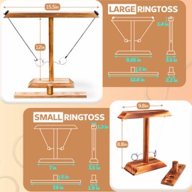 Ring Toss Games for Adults, Hook and Ring Game, Swinging String Hook & Ring Tabletop Battle Games, Outdoor & Indoor Game, Party Bar Patio Décor, Wooden Ring & Hook, Fun for Adults