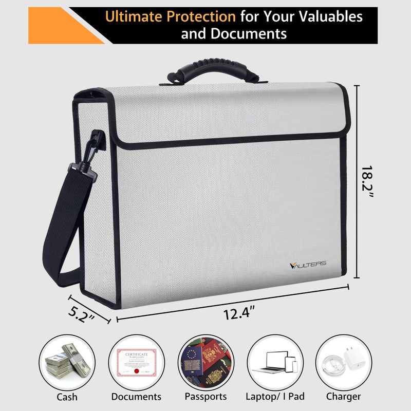 Thermal Insulated Fireproof Document Bag – Large Fireproof & Waterproof
