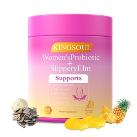 Her Juicy Vegan Feminine Probiotics – Supports pH Balance, Digestive & Immune Health | Support Healthy Odor | with Slippery Elm，Prebiotics & Lactobacillus Probiotic Blend | Tropical Pineapple Flavor | 60 Gummies Healthcare Dietary Vitamin Supplement:_2