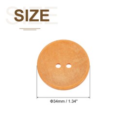 uxcell 30Pcs Wooden Buttons, 34mm(1.34 Inch) 2 Hole Round Wood Sewing Button Craft for Sewing DIY Craft Clothing, Light Orange