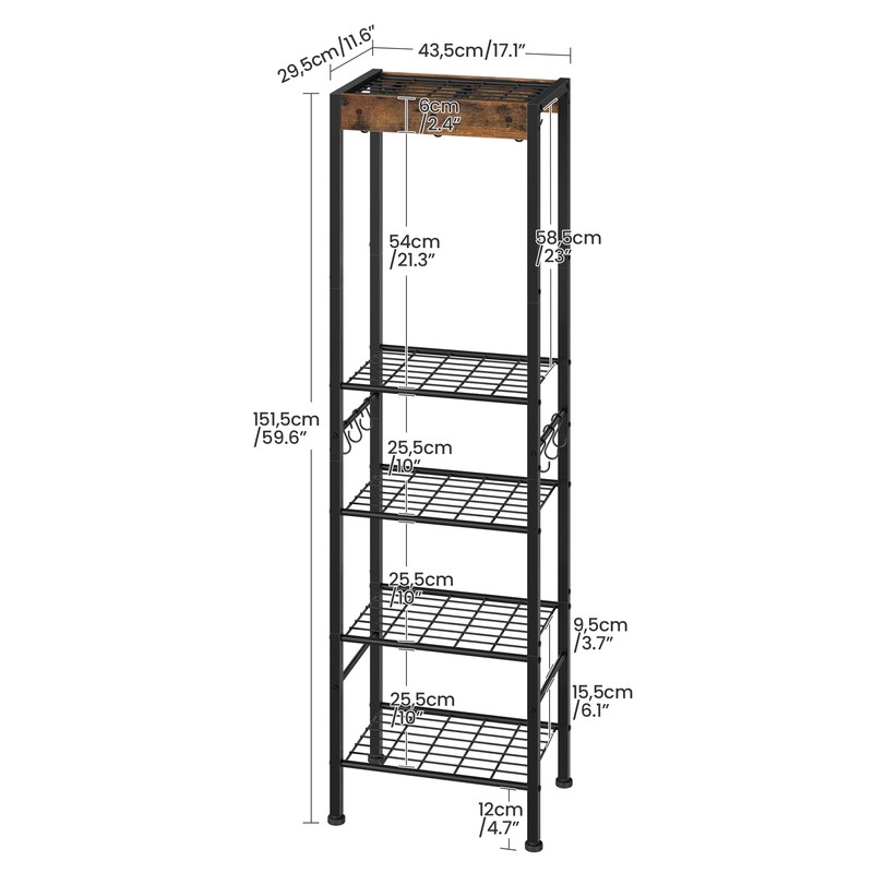 CHOEZON 5-Tier Pot Rack, Floorstanding Pots and Pans Organizer, Kitchen
