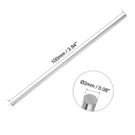 sourcing map K10 Tungsten Steel Lathe Round Rod Solid Shaft Bar 2mm Dia 100mm Length