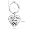 PHOCKSIN I Love You Mom Keychains Silver Heart Keychains For