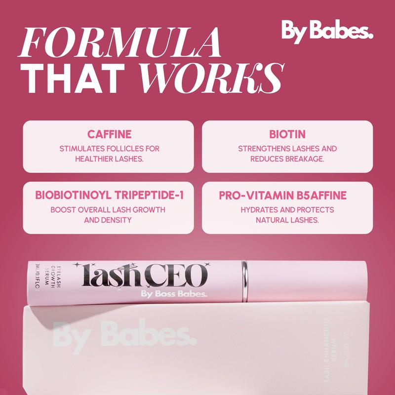 ByBabes Lash CEO Eyelash Growth Serum | Prostaglandin-Free Rapid Brow