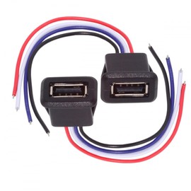 CY Connector 2pcs/set DIY OEM Type A Female to 4 Pin Open Cable Latch Mounting Type DC 5V Power Data