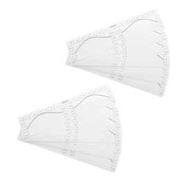 Baluue 100pcs Tattoo Eyebrow Ruler Eyebrow Stencil Ruler Brow Measuring Tool for Measurement Brow Tattooing Tool PVC Transparent