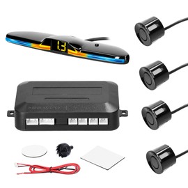 Sunydog Car Parking Sensor, Parking Kit with 4 Sensors, Reverse Sensor, Distance Detection, LED Light, Distance Indicator, Warning Buzzer