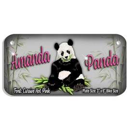 Panda Bear Bicycle License Plate Personalize Gifts Boys Girls 3 Sizes