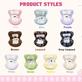 x xotic tech Doll Car Seat w/Soft Furry Cushion for 10-17cm Dolls, with Air Vent Clip and Desktop Stand, Cute and Functional Car Ornament for Blind Box Doll Fans, Collectors (Blue)