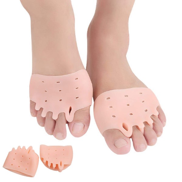 1Pair Toe Separators Ball of Foot Cushion, Metatarsal Pads for Women, Silicone Forefoot Cushions Great for Mortons Neuroma, Blisters, Forefoot Pain, Diabetic Feet, Non-Slip Wear-Resisting