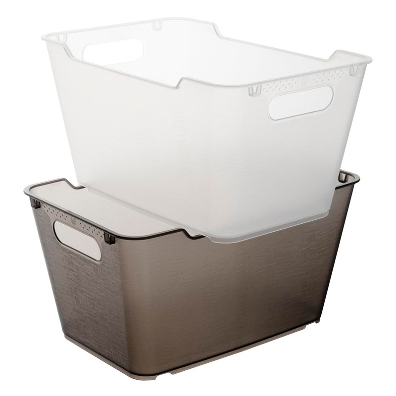keeeper 6 Litre Textured Storage Box Lotta Crystal Grey