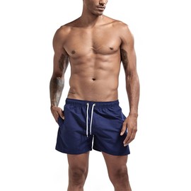 JIHUILAI - Traje de baño para hombre, de secado rápido, con forro de malla, pantalones cortos de playa, marino, X-Large