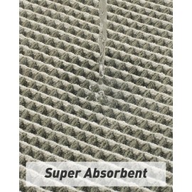 AMOAMI Upgraded Waffle Runner Rug Super Absorbent Non Slip Bath Mats for Bathroom Machine Washable Bathroom Runner Rug with Tassels, Ideal for Hallway Bedroom Laundry Room, 17" x 72‘’, Green & Cream