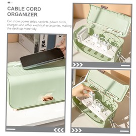 iplusmile Cord Organizer Box Multi Functional Power Strip Storage Case Stylish Desk Cable Management Easy to Clean Material for Home Office Classroom Use Green Design