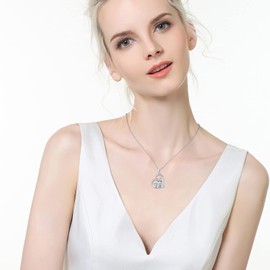 REDSUN Frog Necklace,925-Sterling-Silver Heart Pendant Frog Necklace Embellished With Zirconia,Love Heart Pendant Necklace Frog Lover Gift for Women & Girls