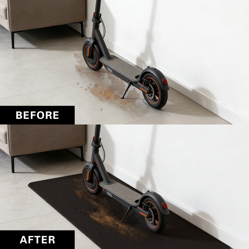 Floor Protection Mat for Electric Scooter Black 51" x 16"